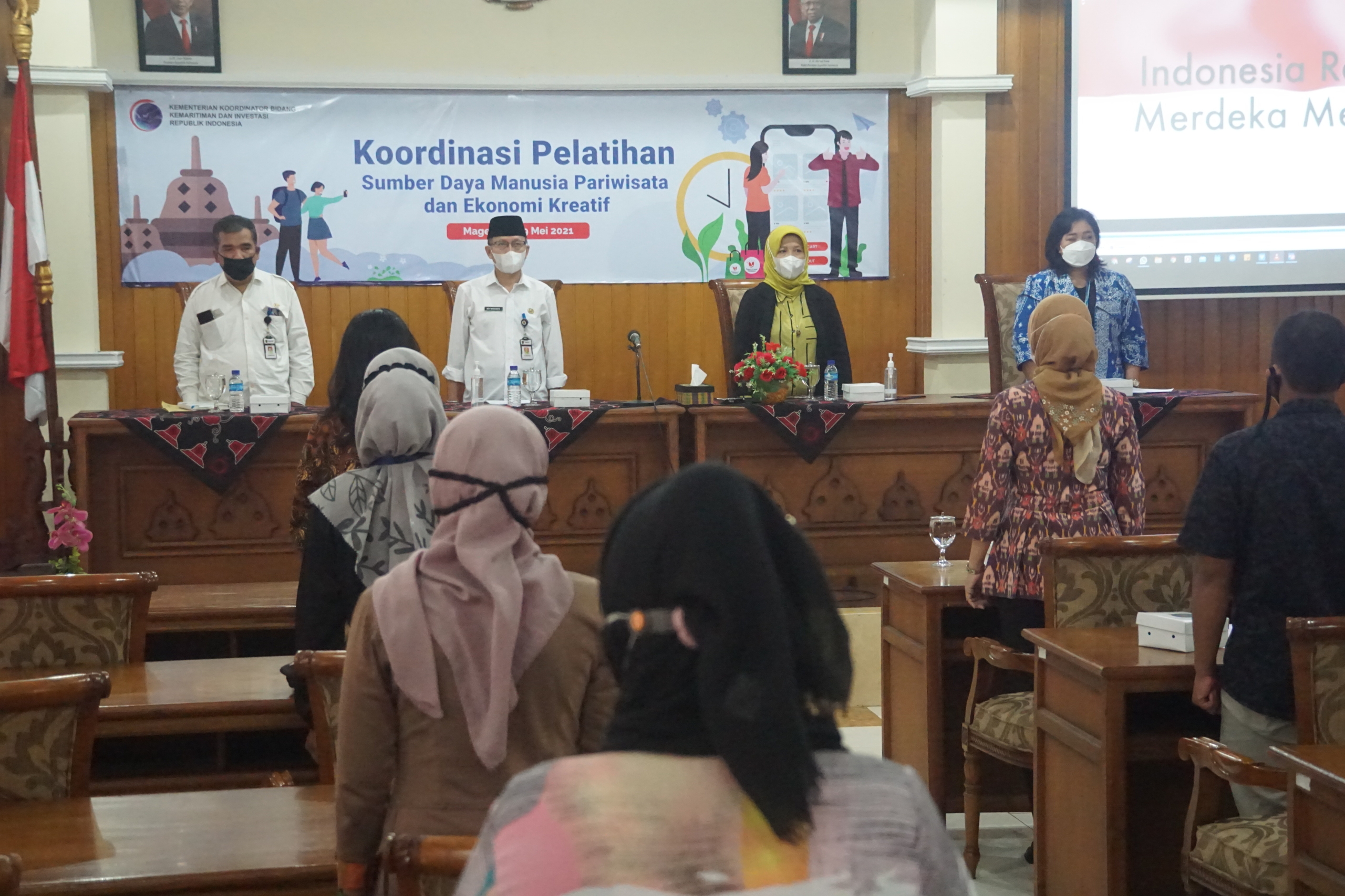 pelatihan sumber daya manusia dan ekonomi kreatif di Ruang Bina Karya Setda Kabuapten Magelang, Rabu (19/5/2021).