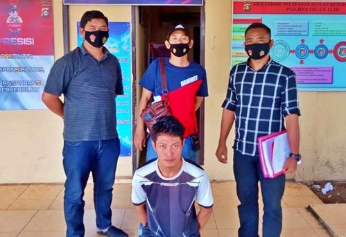 Pelaku pencabulan kepada seorang balita saat diamankan petugas kepolisian