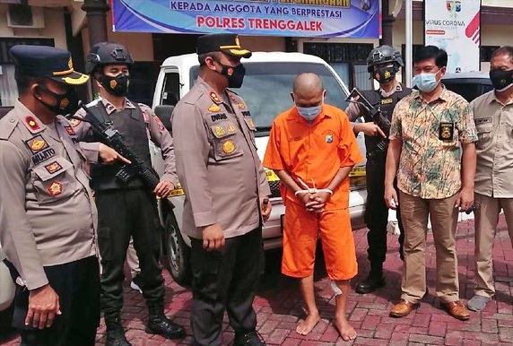 salah satu pelaku curanmor yang di proses di wilayah hukum Jawa Timur