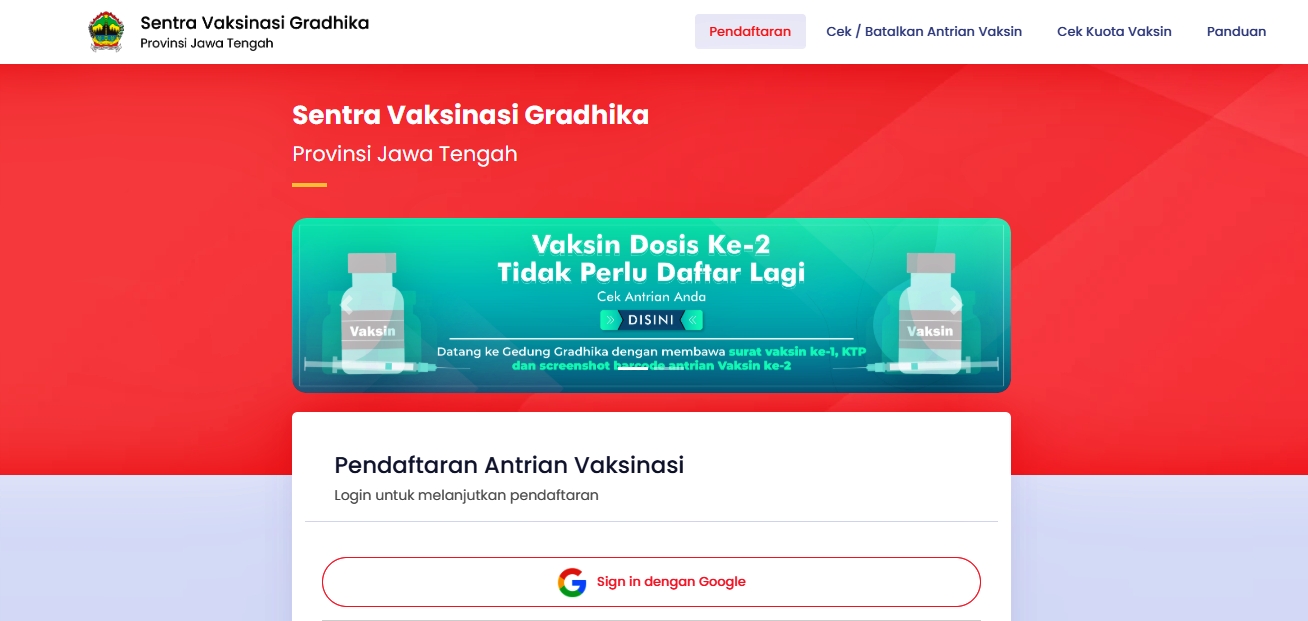 Daftar vaksin di Sentra Vaksinasi Grandika Jawa Tengah