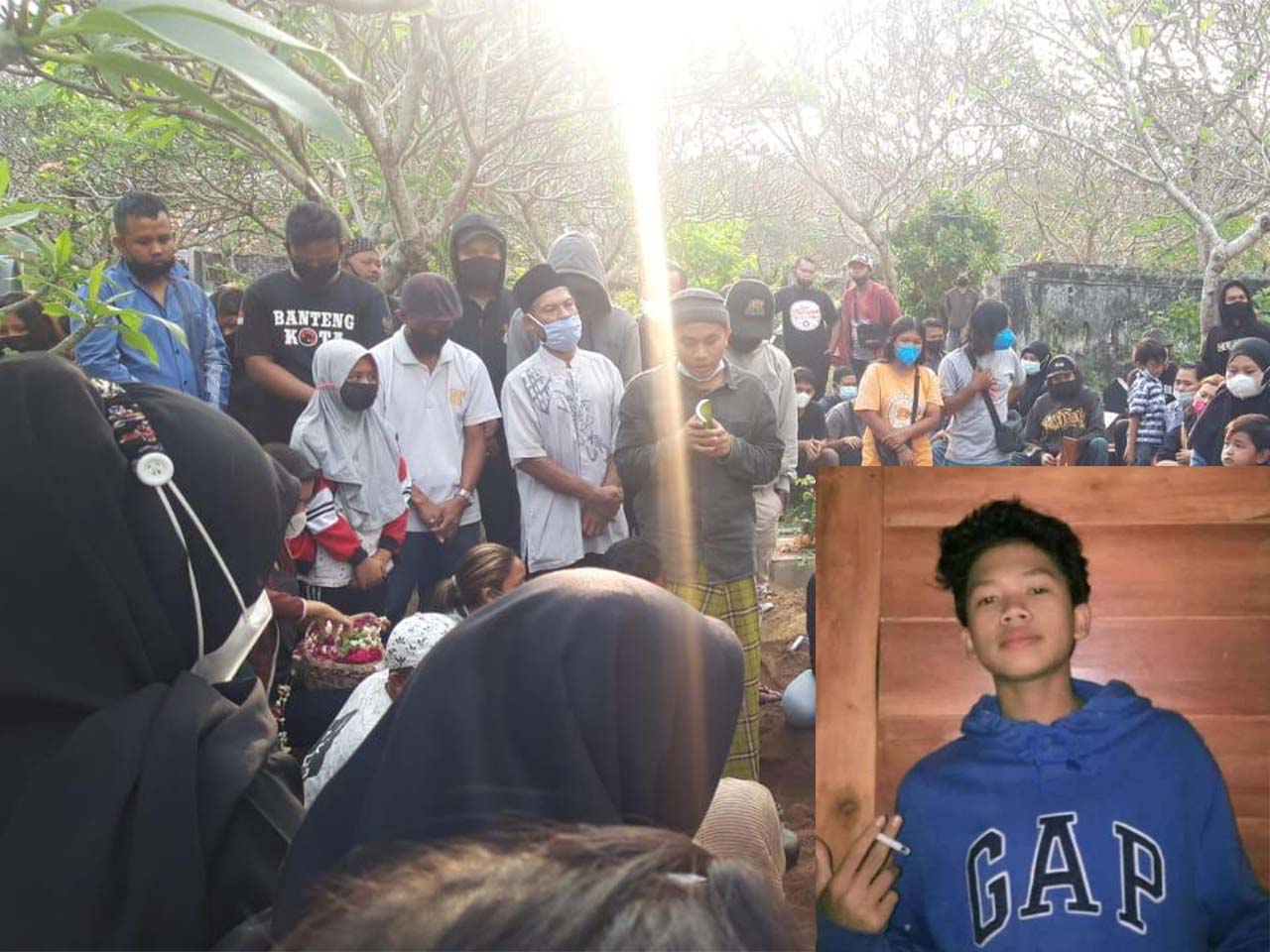HUSNULKHATIMAH: Pusara korban kecelakaan lalu lintas, AAJ, 14. Foto korban semasa hidup (insert). (sumber: twitter/upil jaran)
