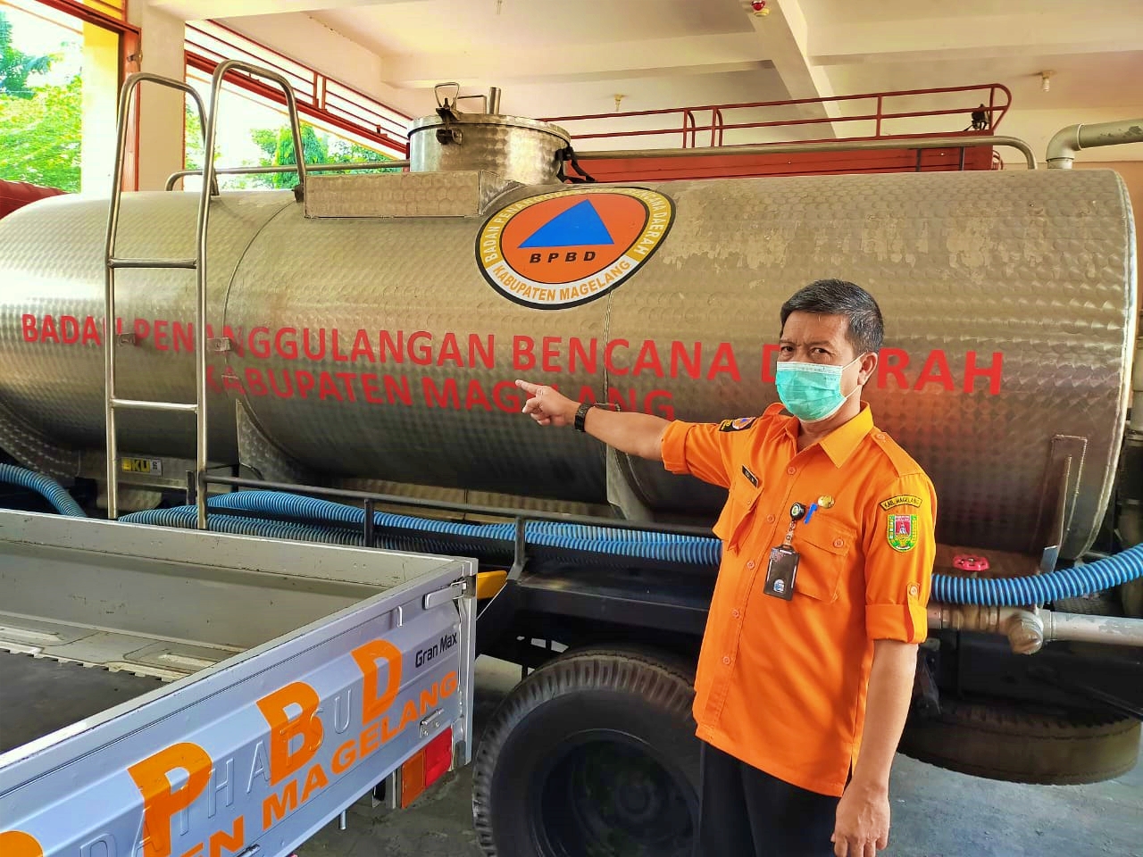 Tangki Air bersih BPBD Kabupaten Magelang yang disediakan untuk antisipasi musim kemarau
