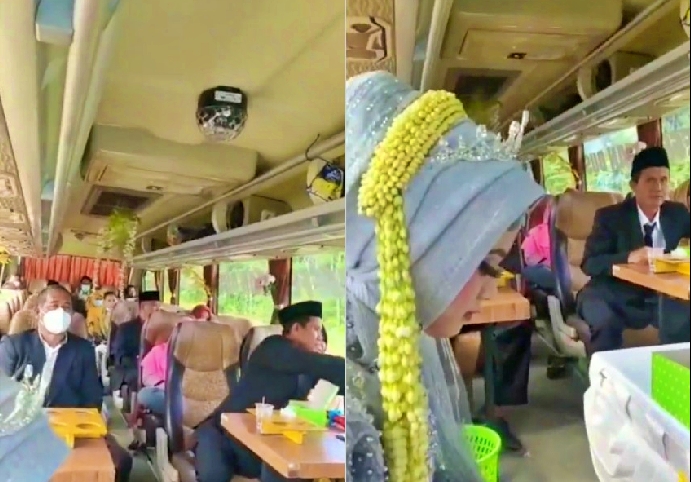 Viral video akad nikah di dalam bus