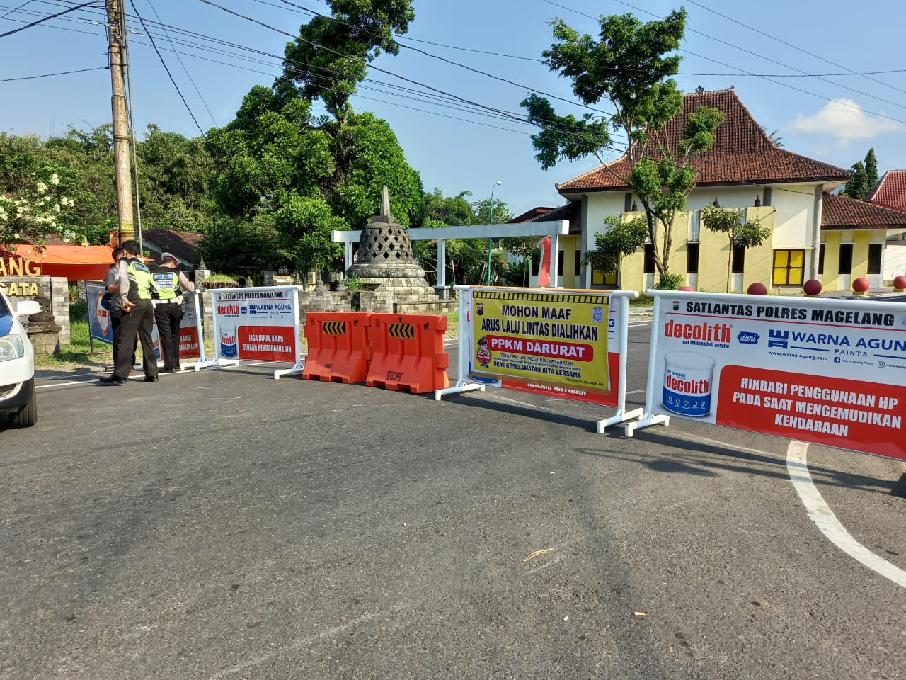 Ilustrasi pembatasan jalan sekitar Borobudur selama G20