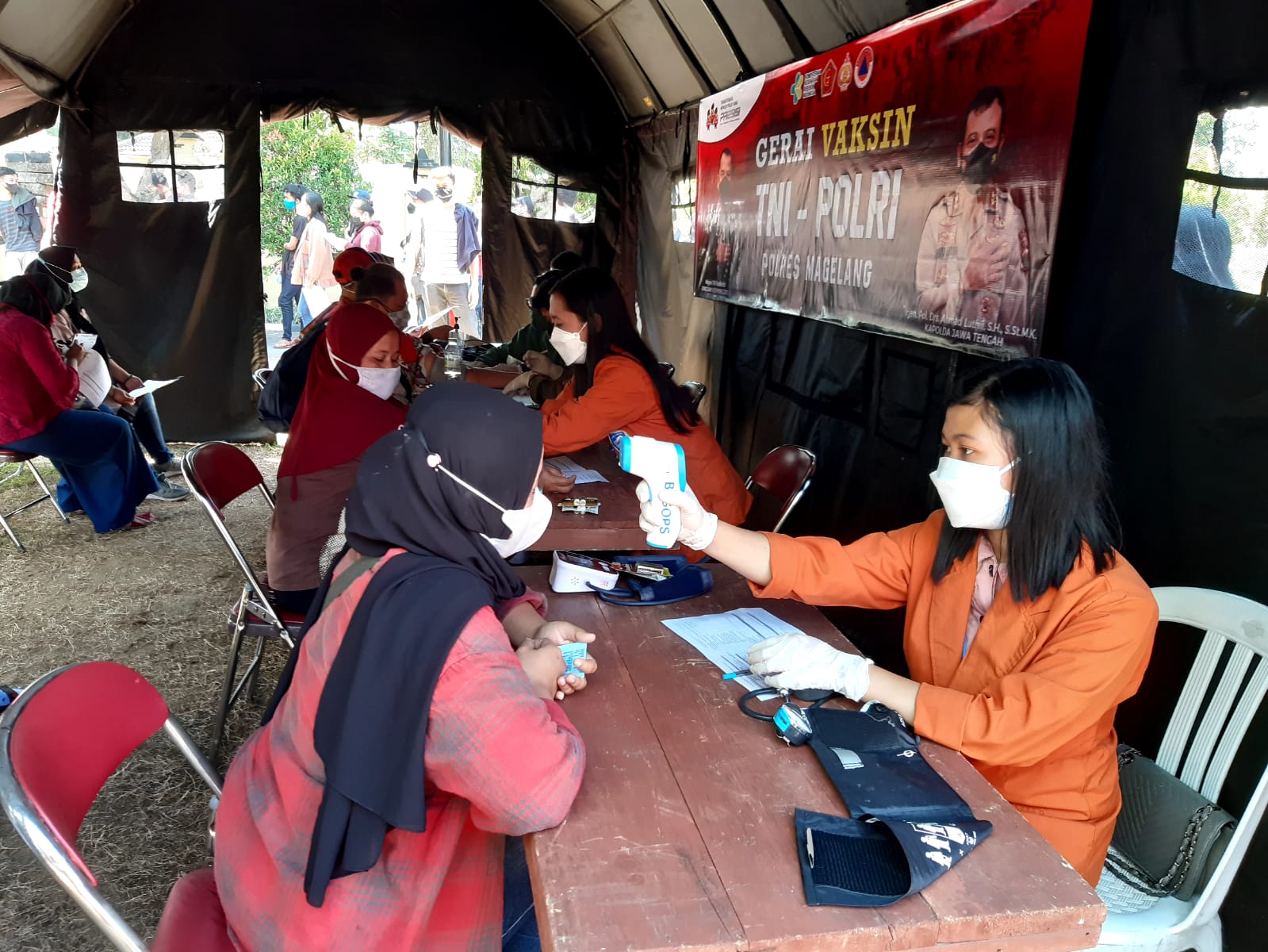 Gerai Vaksin Polres Magelang Terus Gencarkan Vaksinasi Covid-19 Untuk Masyarakat