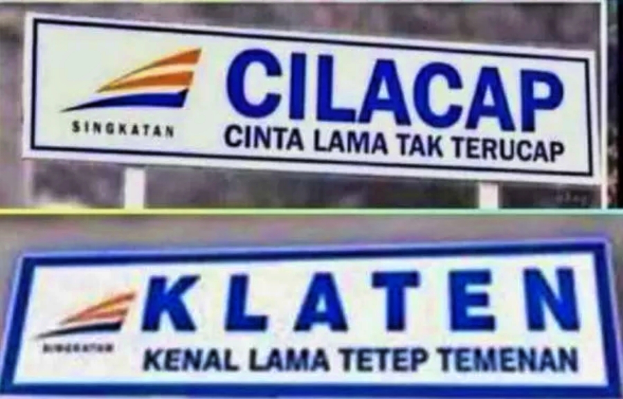 SINGKATAN nYELENEH oleh warganet nama nama kota