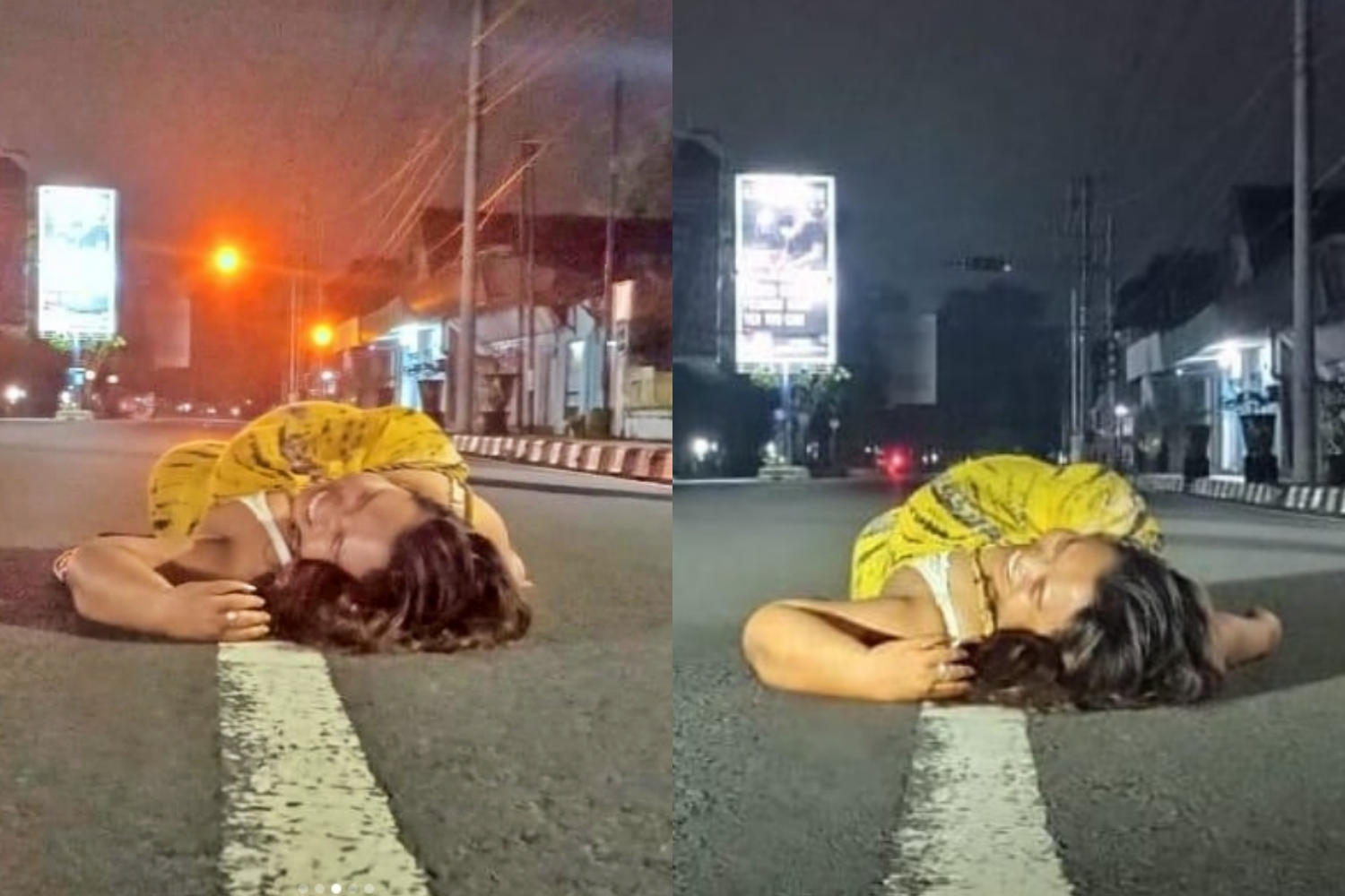 warga magelang tidur terlentang di tengah jalan (Foto : indy_adisty )
