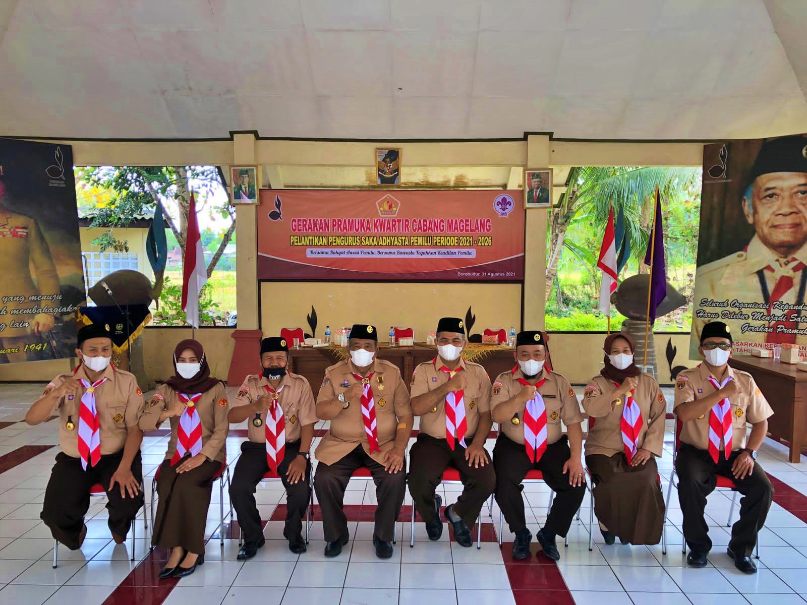 Bawaslu Kabupaten Magelang dilantik menjadi pengurus Saka Adhyasta Pemilu Tingkat Kabupaten Magelang masa bakti 2021-2026.