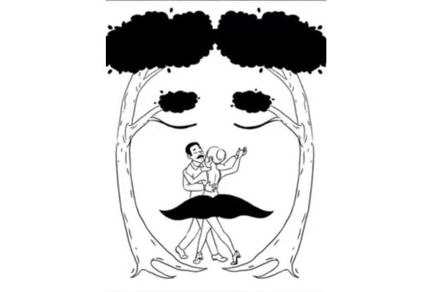 TES PSIKOLOGI: Wanita menari atau pria berkumis. (gambar: ist)