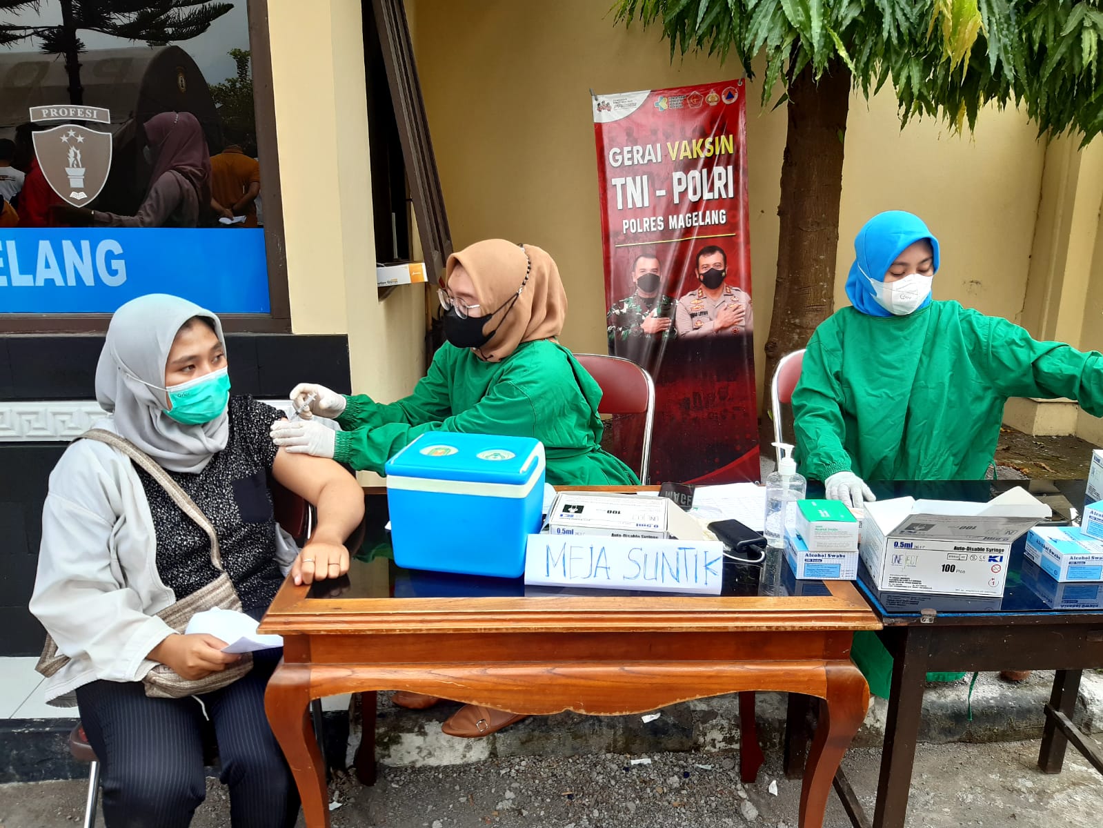 Vaksinasi Merdeka Candi Polres Magelang hari ke empat