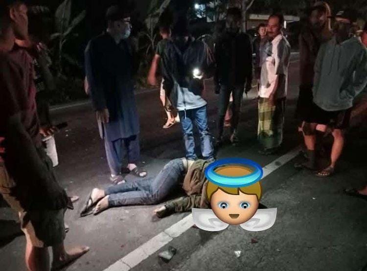 HUSNULKHATIMAH: Korban YAS meninggal dunia usai terlibat kecelakaan dengan truk di Tempel Sleman. (foto: twitter/upil_jaran)