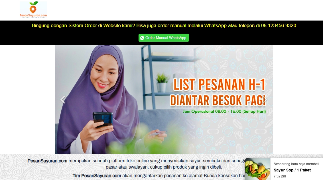 pesan sayuran online di magelang
