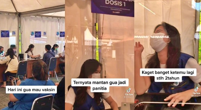 viral seorang pria saat vaksin ketemu mantan pacar yang jadi perawat