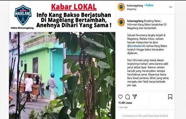 7 pedagang bakso keliling di magelang jatuh hampir bersamaan