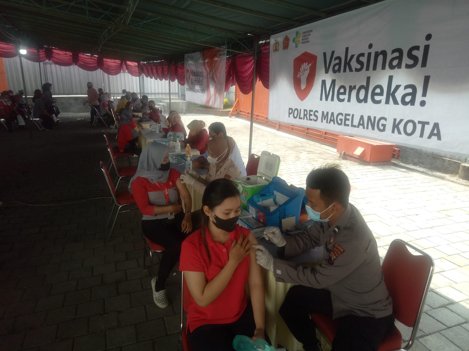 Vaksin Merdeka Candi, Polres Magelang Kota Sasar Karyawan Pabrik