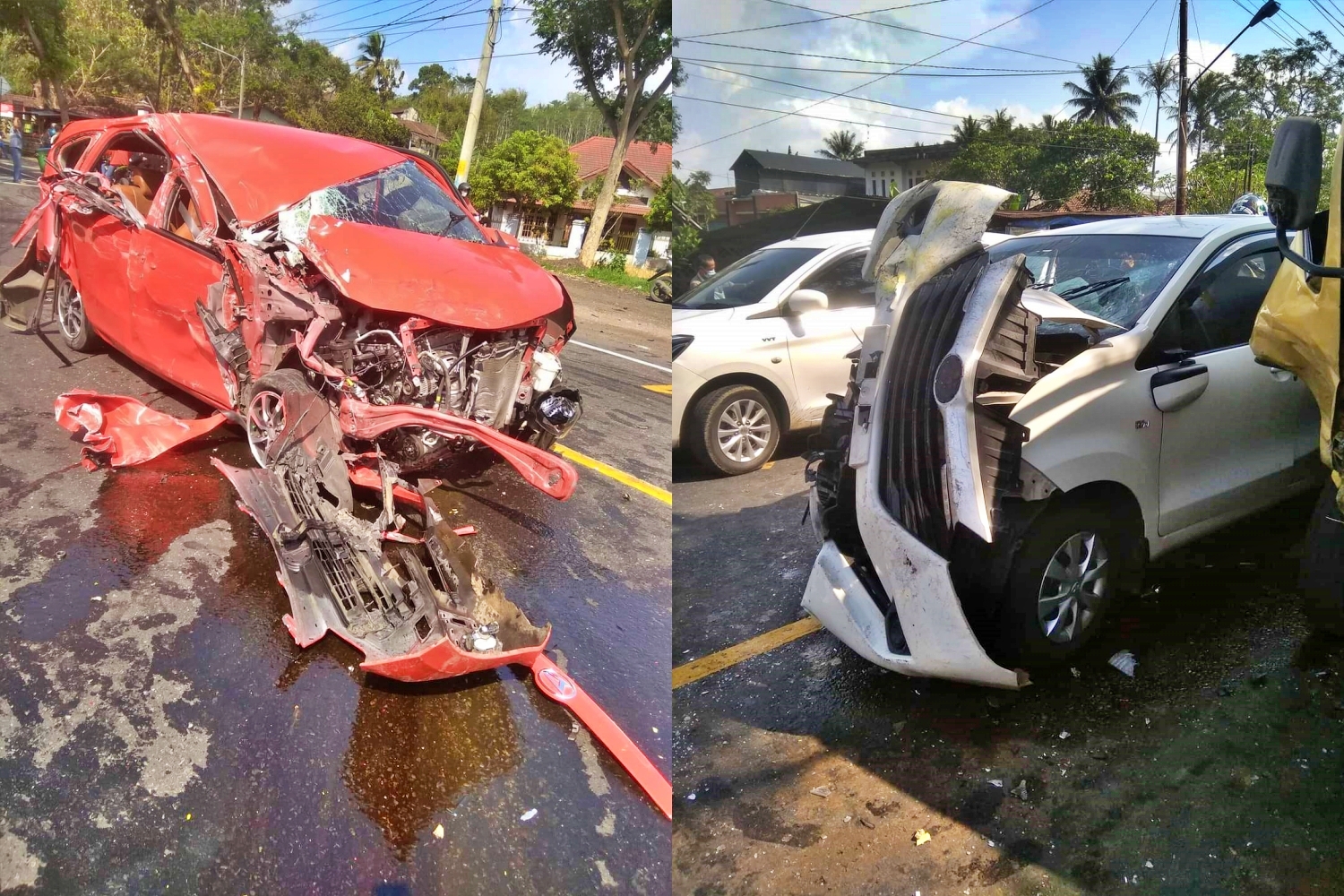 Dua kendaraan yang terlibat kecelakaan beruntun di Secang