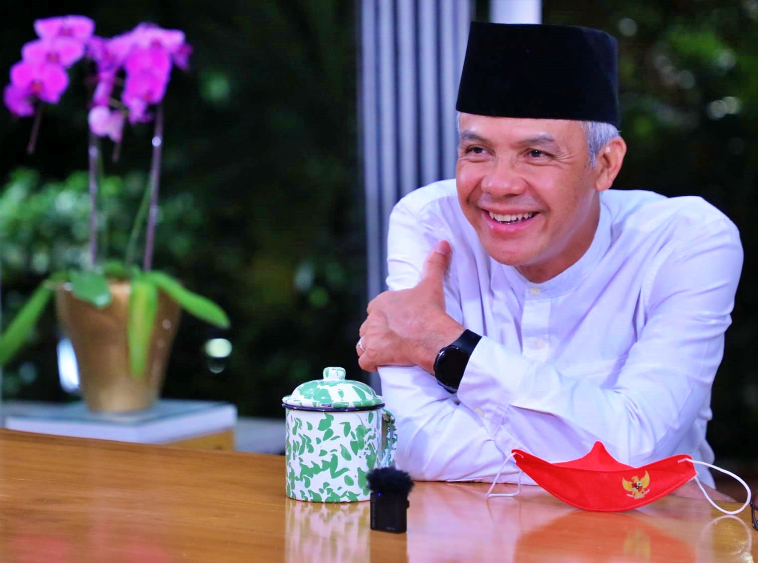 Hari Santri Ganjar Pranowo bershalawat dari rumah donas gubernur jawa tengah