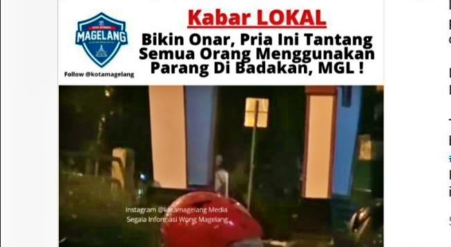 SS pria mengamuk bawa parang di Magelang