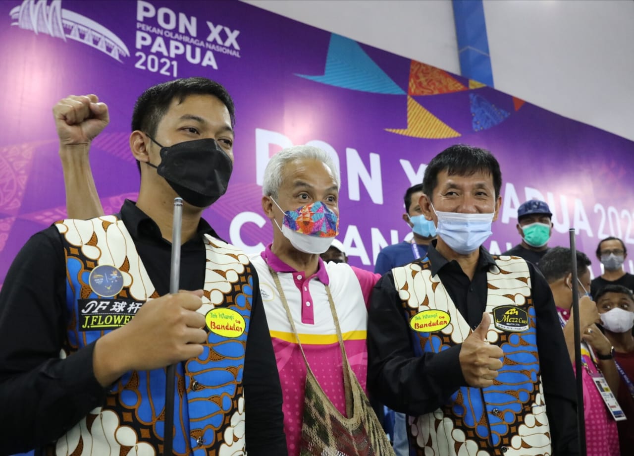 Atlet Biliar Jateng Raih Medali Emas di Ajang PON XX Papua, Ganjar: Kalian Luar Biasa