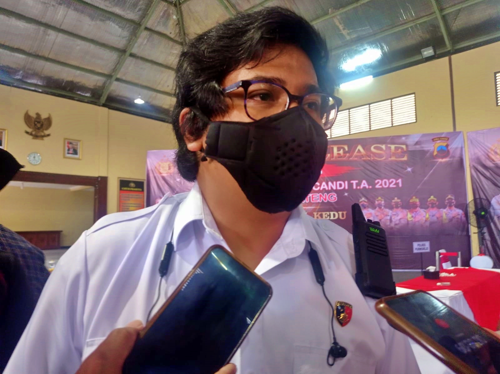 Kasat Reskrim Polres Magelang Akp Muhammad Alfan Armin saat diwawancarai terkait kasus pengeroyokan di Muntilan