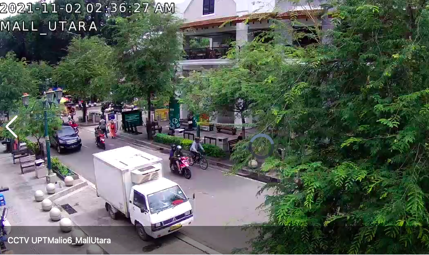 Kondisi terkini Jalan Malioboro dari CCTV, Selasa (2/10) (sumber: tangkapan layar)