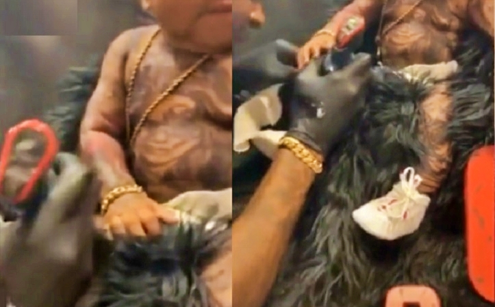 bayi 6 bulan dihadiahi tato seluruh tubuh