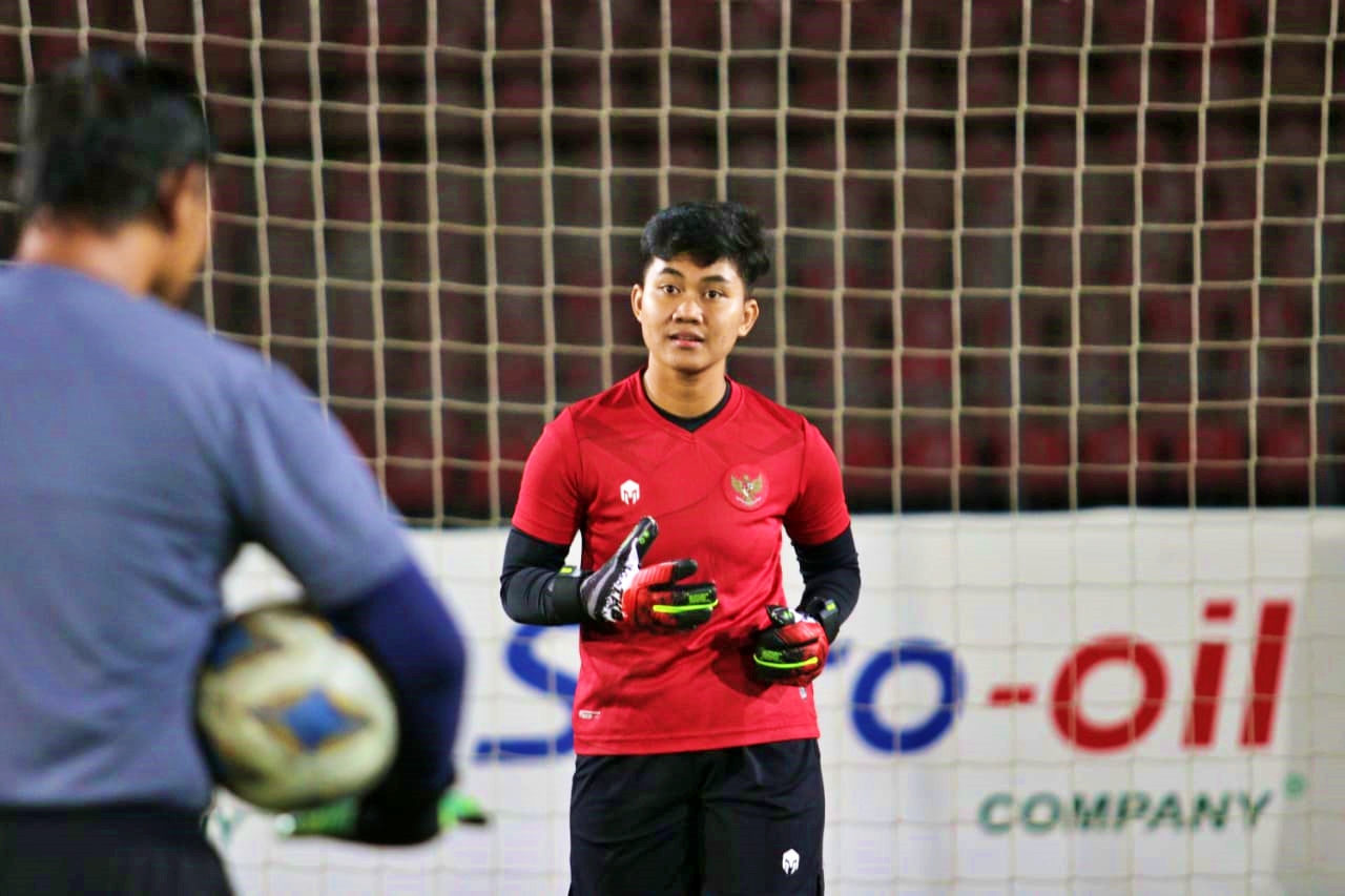 Riska Aprilia saat latihan bersama Timnas Sepak Bola Putri Indonesia