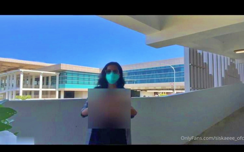 tangkapan layar video viral pamer payudara dan kelamin di Bandara Yogyakarta sosok siskaeee