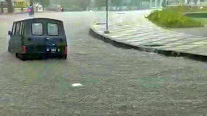 Bundaran Boyolali Banjir _foto tangkapan layar video