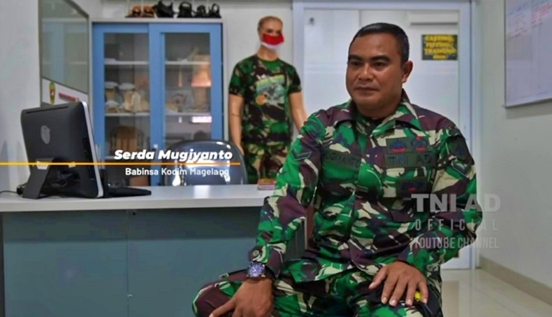 Serda Mugiyanto Magelang tampak bahagia di wajahnya karena memakai seragam PDL