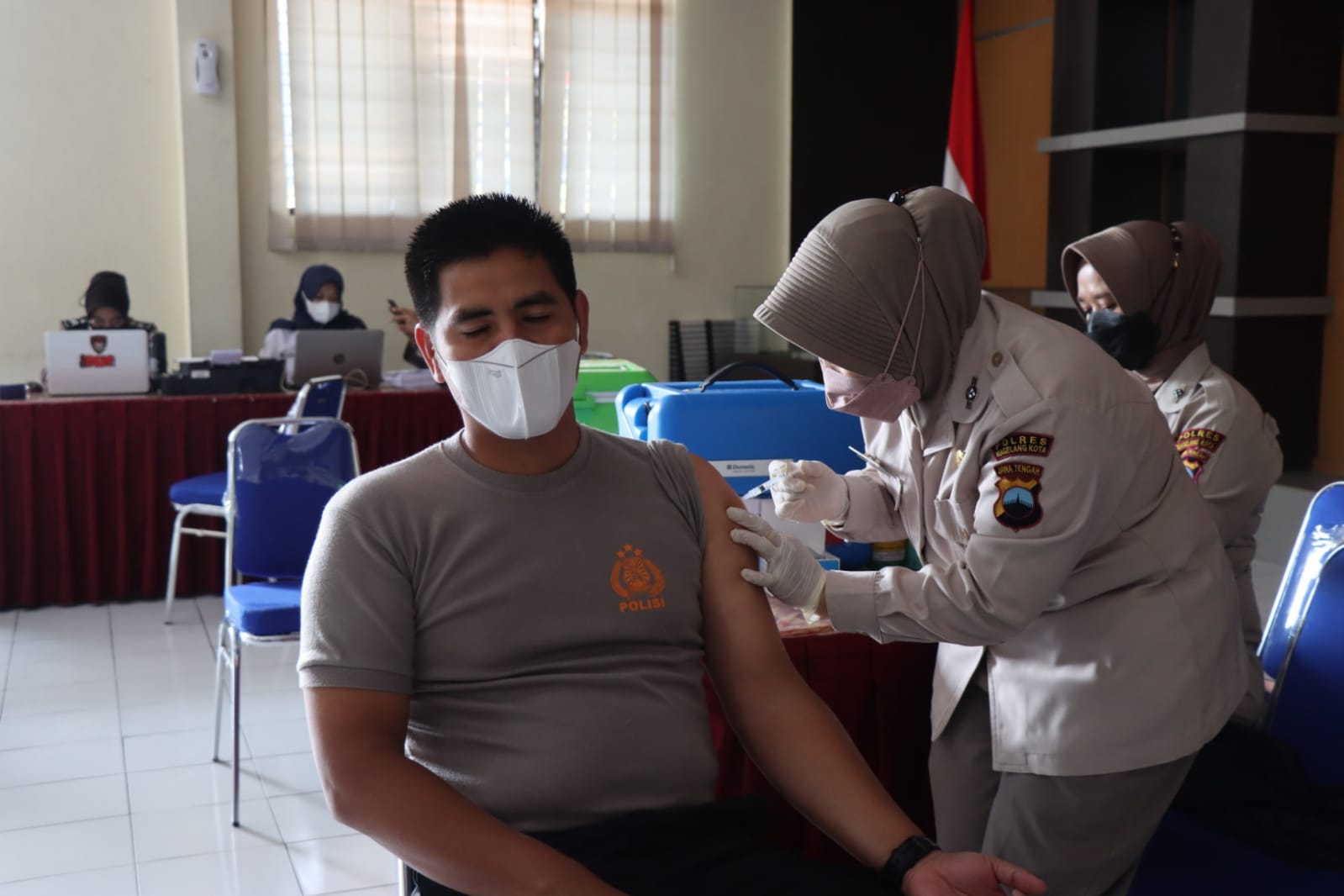 Ratusan Personel Polres Magelang Kota Disuntik Vaksin Booster