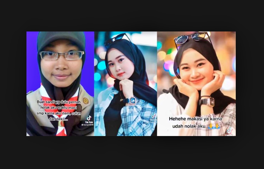 Perubahan gadis ini bikin pria yang menolaknya mungkin kecewa, dulu dekil kini cantik