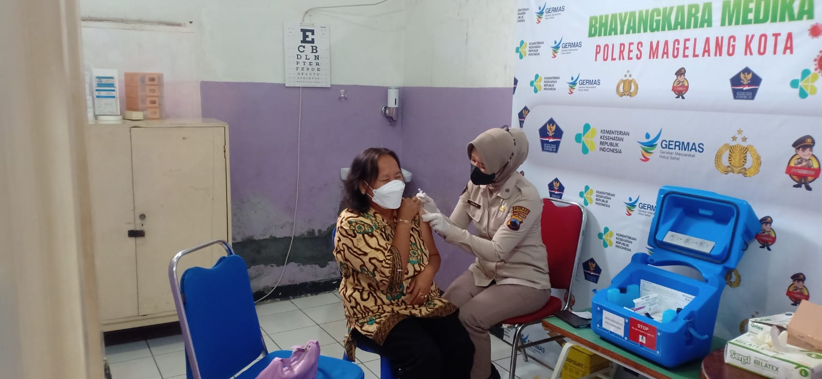 Tak Hanya Vaksinasi Booster, Polres Magelang Kota Tetap Layani Suntik Vaksin Dosis 1 dan 2