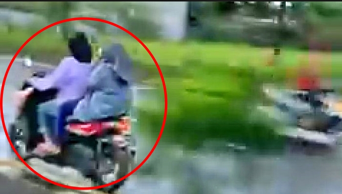 aksi dua remaja perempuan lawan arus di jalan Jogja-solo viral di media sosial