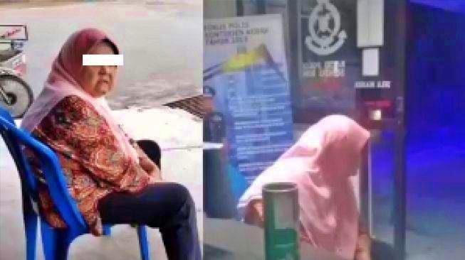 tangkapan layar video seorang ibu ditinggal anaknya di depan warung ternayta dibuang