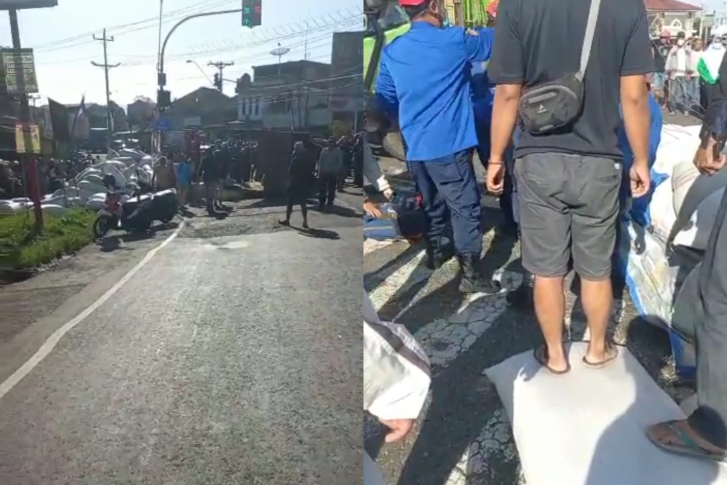 Kecelakan truk terguling timpa pesepeda motor di Magelang