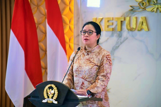 Ketua DPR RI Puan Maharani saat memberikan sambutan