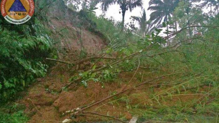 Material longsor tutup akses jalan di Sawangan Magelang_Foto BPBD
