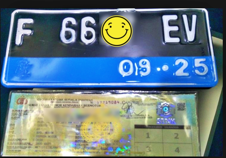 Pelat nomor garis biru