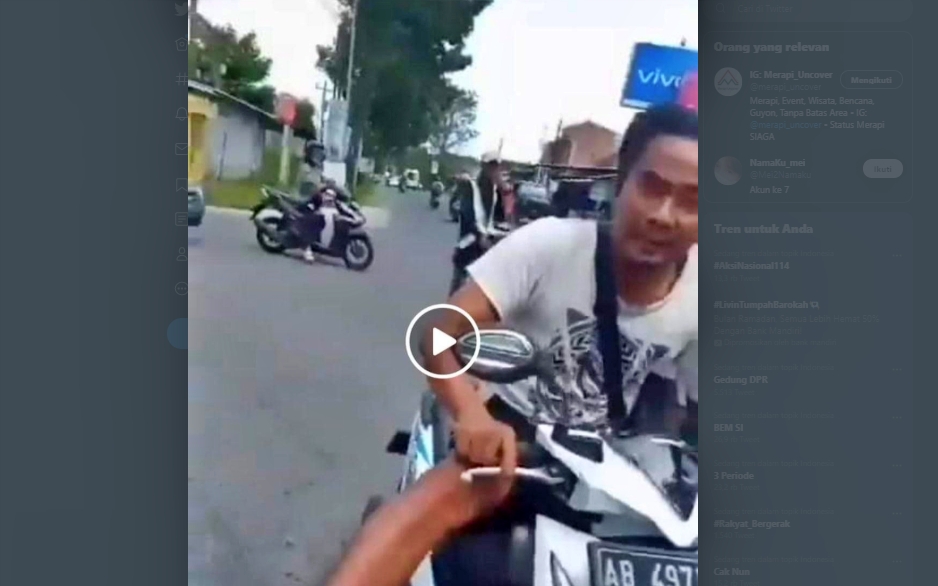 tangkapan layar video seorang pria diduga lakukan pelecehan di Bantul