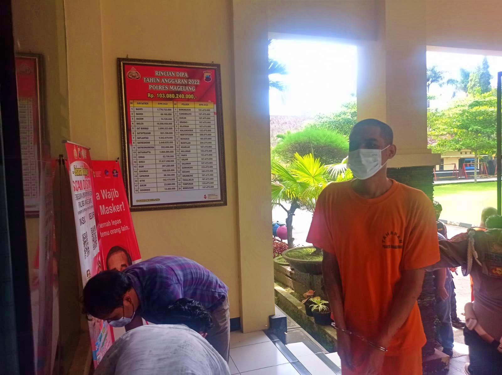 Pelaku pencurian handphone yang sempat lari ke kebuh bambu di Magelang