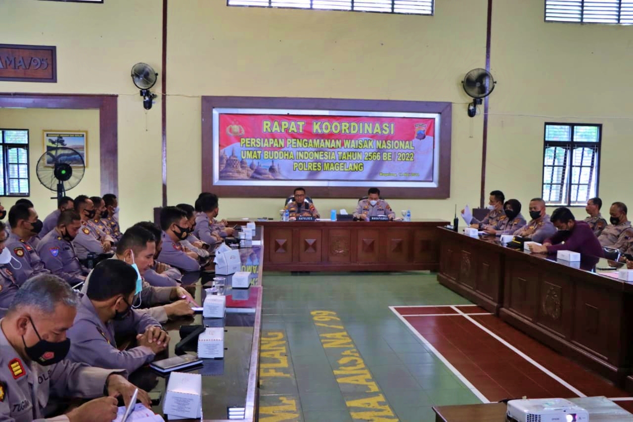 Rapat persiapan pengamanan waisak di Borobudur tahun 2022