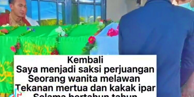 tangkapan layar video seorang istri meninggal dunia karena diduga tak tahan dengan mertua