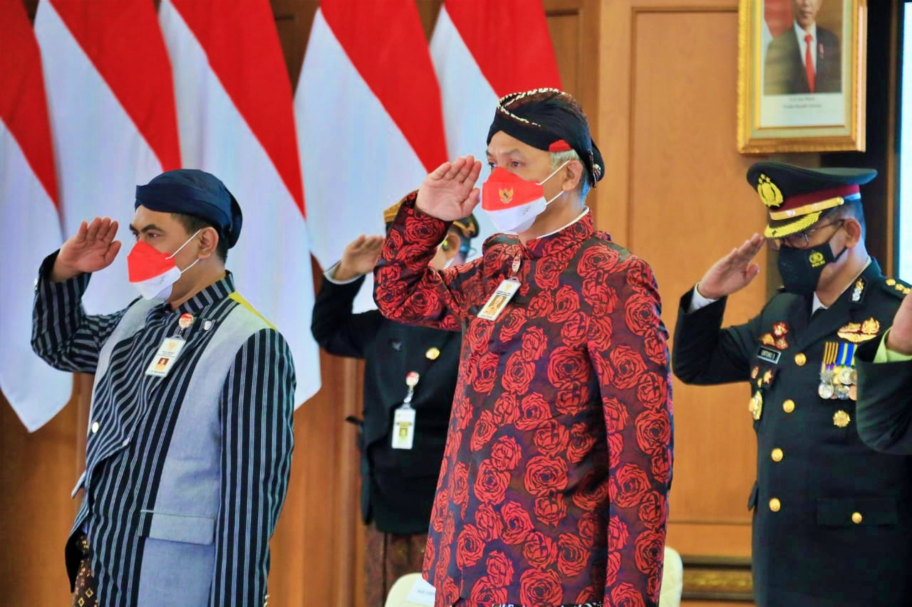 Ganjar Pranowo saat peringati Hari Lahir Pancasila