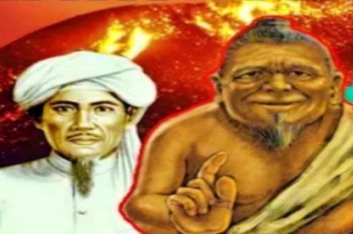 Ilustrasi gambar Syekh Subakir dengan Eyang Semar Bodronnoyo