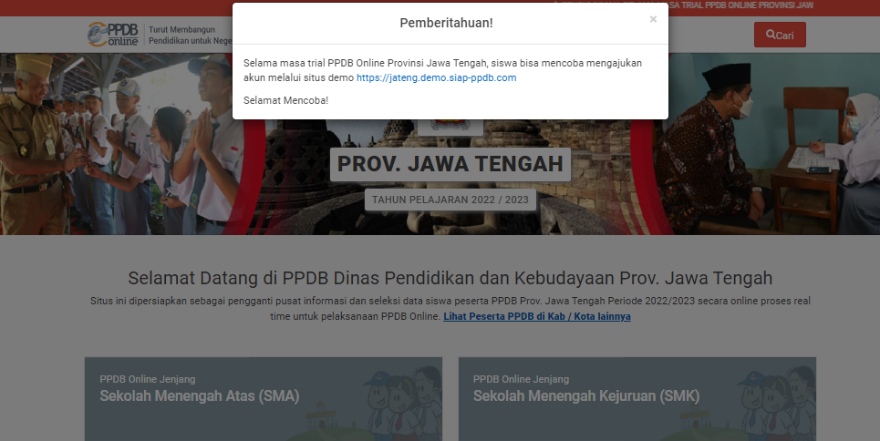 Jelang PPDB SMA/SMK Jateng 2022, Peserta Bisa Ikuti Simulasi Daftar di Web Ini