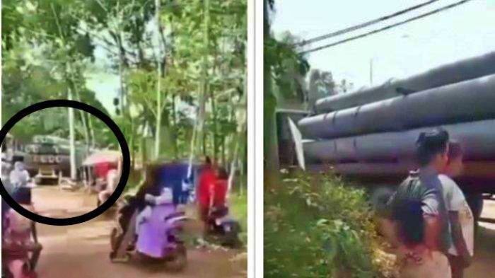 Tangkapan layar video truk tersesat dalam hutan sanggrahan batang