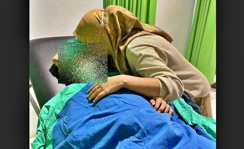 korban penganiayaan siswa MTS saat mendapat perawatan sebelum meninggal dunia
