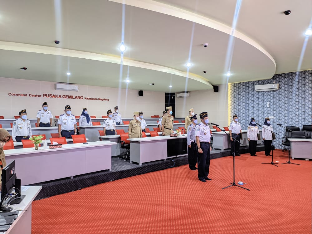 : Kepala Dinas Perhubungan Saat memimpin Apel Pagi di Ruang Command Center. ingatkan ASN di Pemkab Magelang tertib berlalu lintas