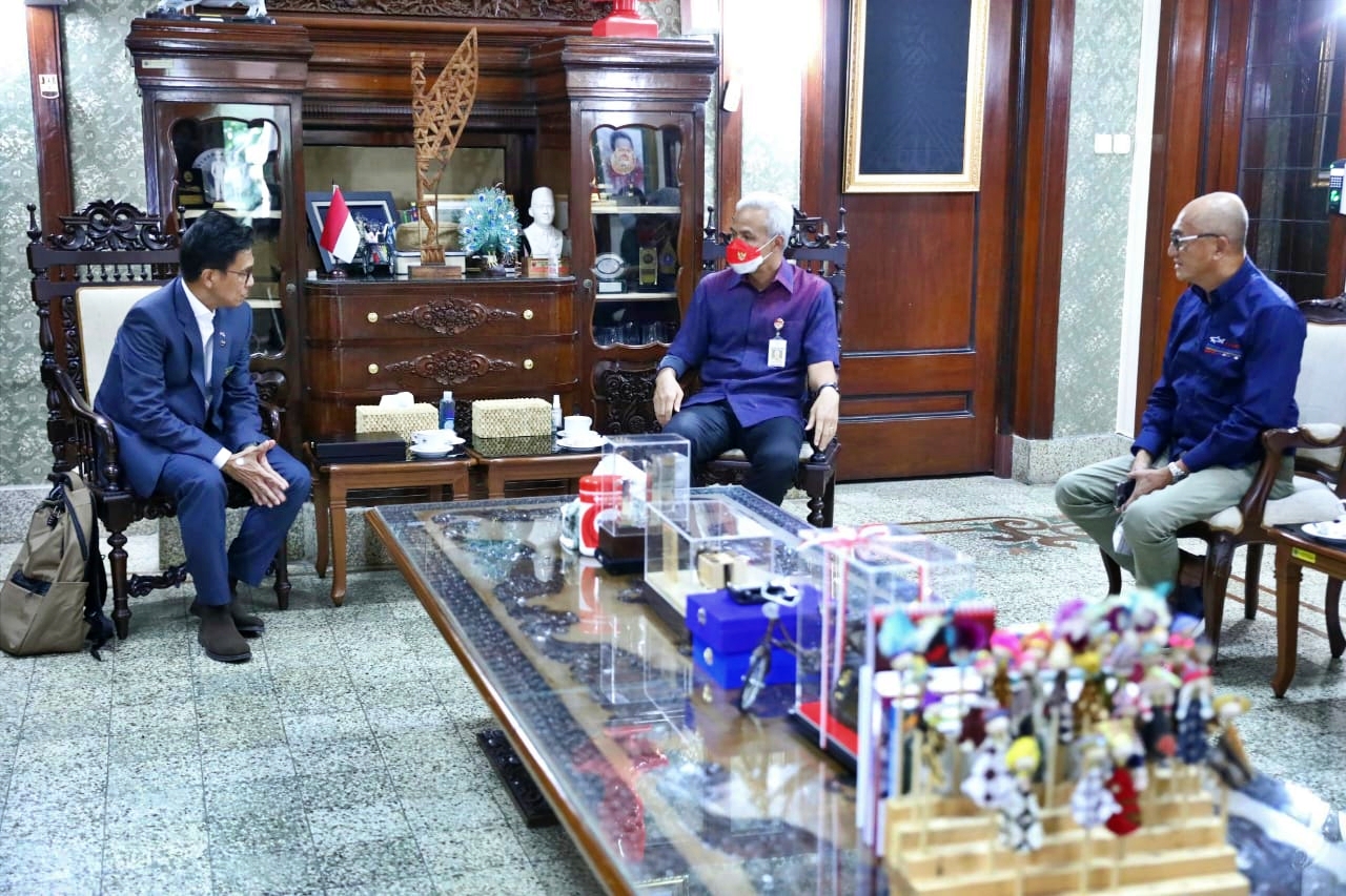 Pengurus Besar Persatuan Atletik Seluruh Indonesia (PB PASI) saat bertemu Ganjar Pranowo bahas Kejurnas Atletik 2022